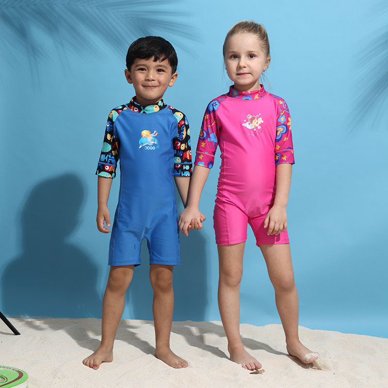 Colorful swimming suit printed little girls one pirce kids swimwear