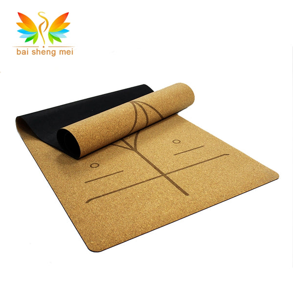 Custom LOGO Design PU Suede Cork Natural Rubber Yoga Mat