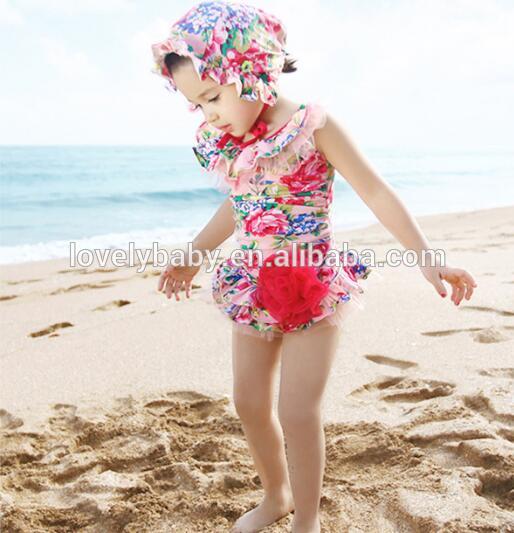Floral Polka Dot Ruffle Bikini swimwear