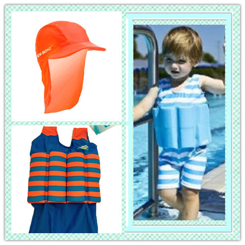 Free Shipping Toddler Swim School Training Swimming Aid Floatsuit UV (SPF50) Sun Protection Float Suit With Adjustable Buoyancy
