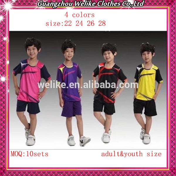 Hot sell kids training shirt and shorts best quality youth football jersey uniform custom club team soccer jersey