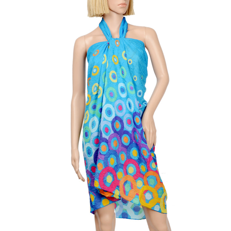 Lady wrinkle sarong beach pareo with polka dot design